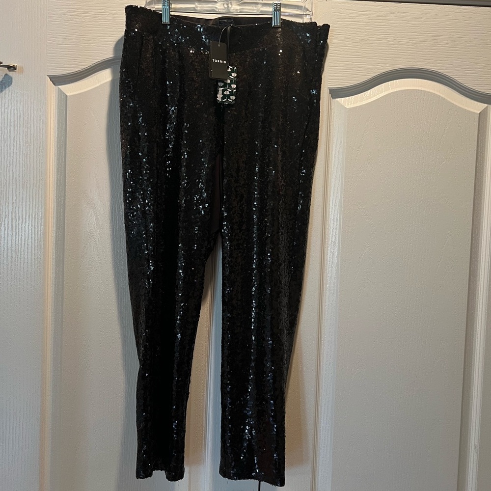 Torrid Shimmering Black Sequin Pants